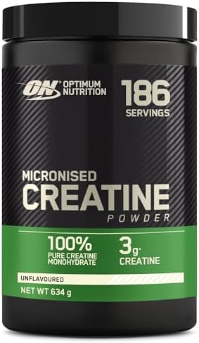 Optimum Nutrition Micronised Creatine Monohydrate Powder, 634g | Unflavoured, 186 Servings, Supplement to Support Muscle Strength & Power, Pre and Post Workout - View 3