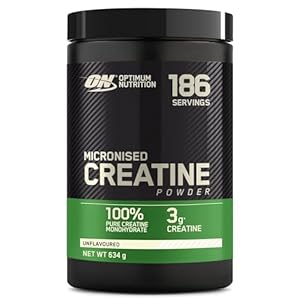 Optimum Nutrition Micronised Creatine Powder, Unflavoured, 634g, 186 Servings