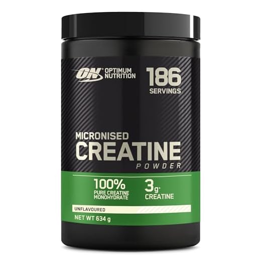 OPTIMUM NUTRITION Creatina en Polvo Micronizada, Polvo de Monohidrato de Creatina 100 % Puro para Rendimiento y Potencia Muscular, Batido de Proteínas sin Sabor, 186 Porciones, 634 g