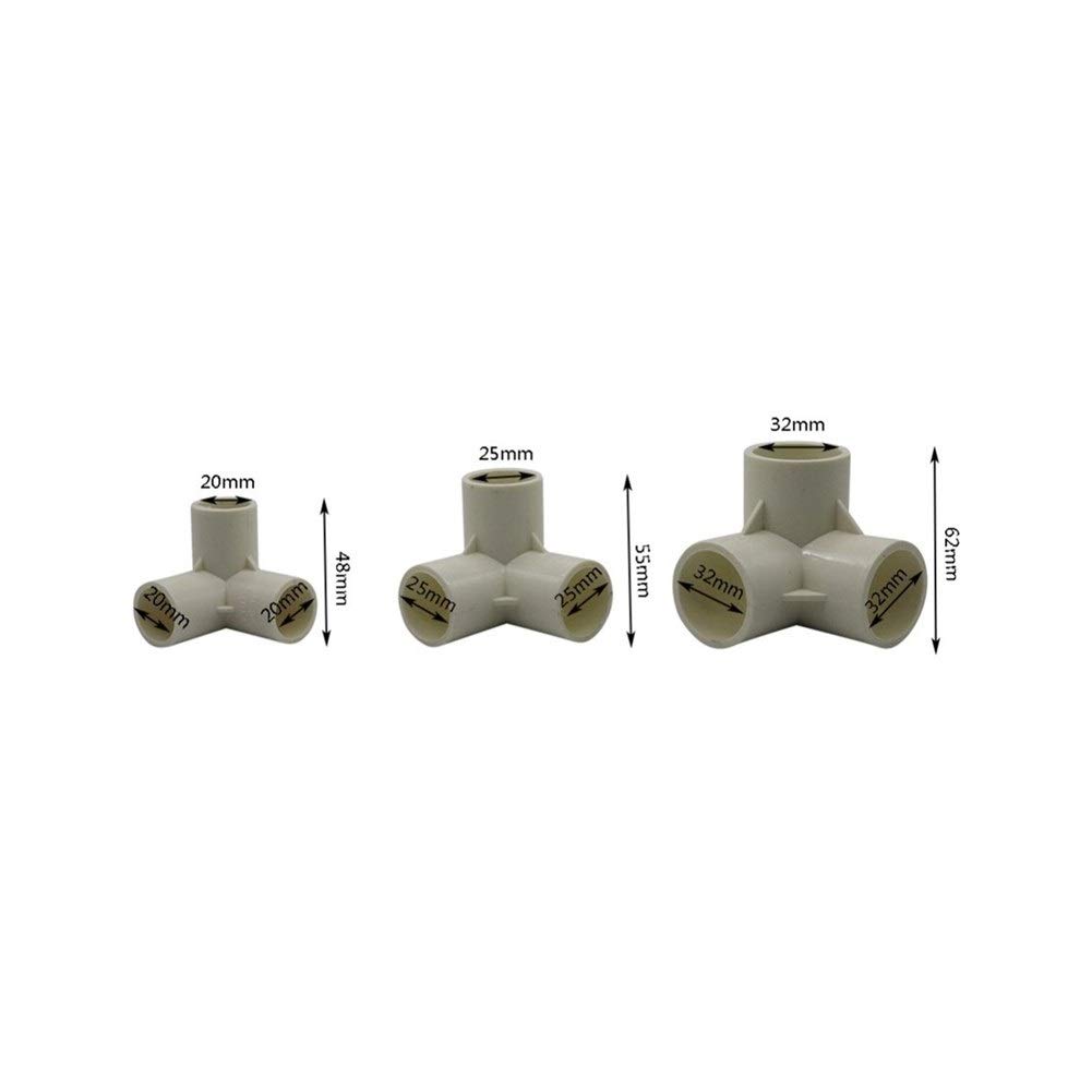PVC-3-Wege-T-Stück Innendurchmesser 20/25 / 32mm T Rohrverbinder Garten PVC-Wasser-Rohrverbinder Landwirtschaft Werkzeuge 20 PC(32 mm)
