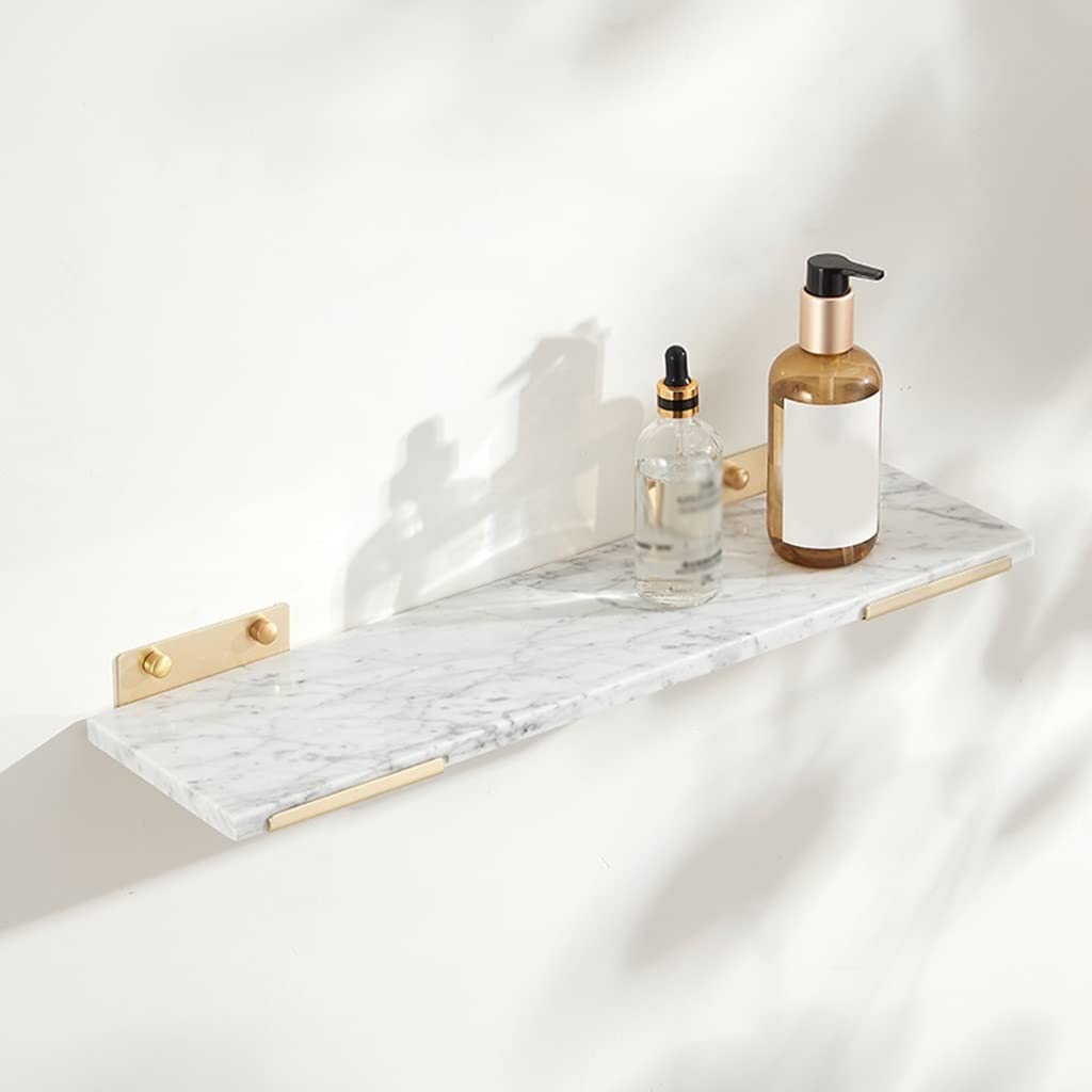 icVantA Shower Caddy Bathroom Shelf Golden Marble Towel Rack Shampoo Shower Gel Storage Rack Wall Mounted Kitchen Shelves
