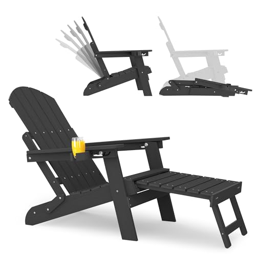YEFU Adjustable Adirondack Chair with Footrest, 5-Level Adjustable Adirondack Chair