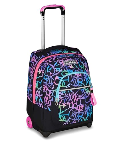 Seven Trolley Scuola Fisso, Fucsia, 2 in 1, Doppio Uso,