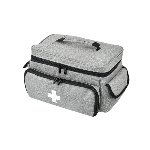 Focenat Sac de Secours Étanche, Pharmacie Voyage Portable pour Maison, Bureau, Voiture et Outdoor, Gris