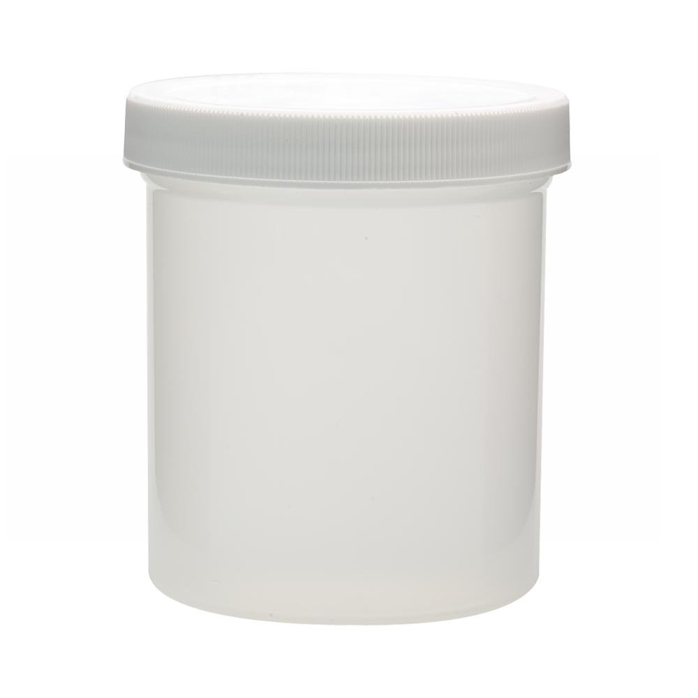 Wheaton W209910 White Polypropylene Wide Mouth Container with 89-400 Polypropylene Polyethylene Lined Screw Cap, 500mL Capacity (Case of 24)