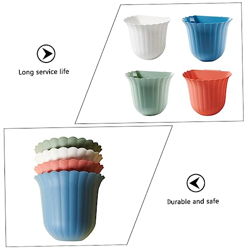 Contenedor de basura colgante de 4 piezas forma de flor miniatura 7