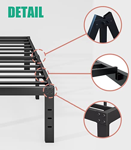 Sementa Twin-Bed-Frames 16 Inch High Heavy Duty-Platform-Mattress-Foundation - No Box Spring Needed,Storage Underneath,Easy Assembly,Noise Free,Black #TOP5