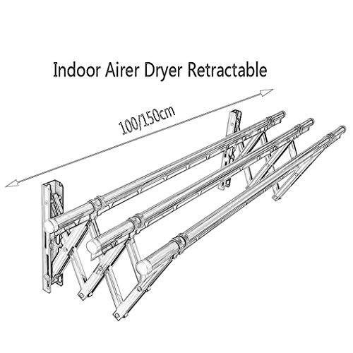 HIARAN MASONK Laundry Rack, Folding Wall Mounted Extendible Dryer Rack Outdoor Outside the Window Clothes Airer Drying Racks,150cm The New Lucky Star - Image 4