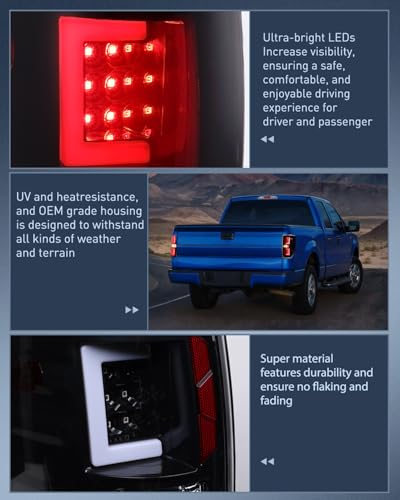 Image of Nilight Taillight Assembly for 2009-2014 Ford F150 Styleside Pair