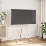 QUAHEAS TV-Stativ 37-65 Zoll Bildschirm mit VESA 400x400 mm, schwenkbar ±50°, max. 40 kg Tragkraft, Holz und Stahl Konstruktion, Kabelmanagement, Stabiler Fernseher Ständer für Büro und Wohnzimmer