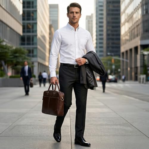 Image of Cotton King Mens Shirts | 100% Cotton Long Sleeve Shirts for Men | Button Down Shirt Men | Oxford Mens Dress Shirt
