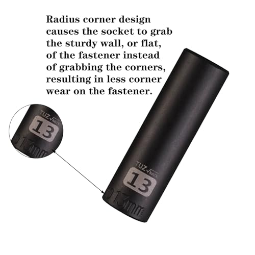 Image of 3 /8 inch Square Drive 13mm Metric Impact Socket,Hex Deep Socket Design,CR-MO Steel for Nut repair for Any Application