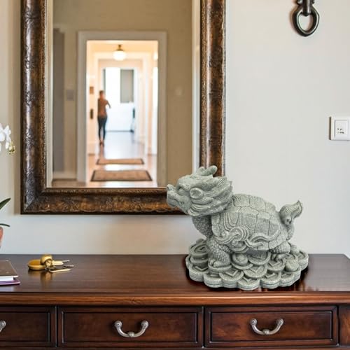 Estatua de Tortuga Dragón de Arenisca Feng Shui miniatura 2