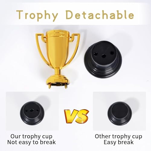 WEITAPYT 6 Stück Pokale Trophäen, Mini Goldene Trophäen für Kinder Kunststoff Mini Gewinner Pokale für Party Favors Mitgebsel beim Kindergeburtstag Wettbewerbe Sportturniere Belohnung