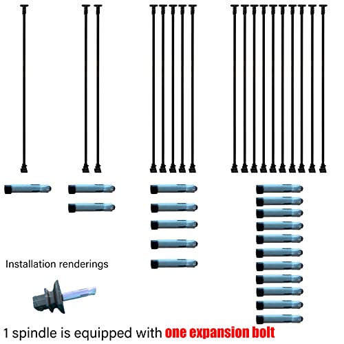 Balustres de rampe d'escalier en fer noir réglables de 100 à 150 cm pour intérieur de maison - 7