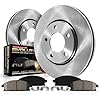 PowerStop Front Brake Kit For Nissan Rogue 2014-20 | Nissan Rogue Sport 2017-22 - Disc Rotors & Ceramic Brake Pads Replacement, KOE7036