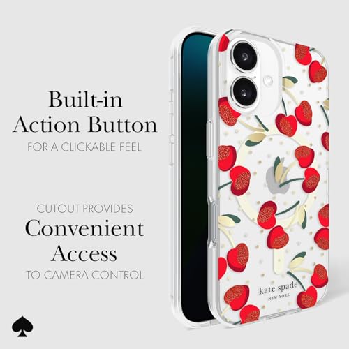 kate spade new york iPhone 16 Case - Compatible with MagSafe - Designer Phone Case - Cherry Dot Gems by kate spade new york - Image 4
