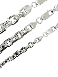 icebros Vermeil 925 Sterling Silver Anchor Cable Chain Necklace Rolo Link Italy (4-8mm) (4mm, 26", P