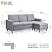 Walsunny Convertible Sectional Sofa Couch with Reversible Chaise, L-Shaped Couch with Modern Linen Fabric for Small Space (Dark Grey)