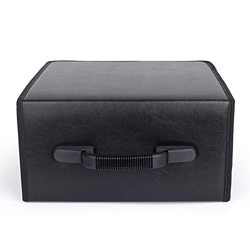 Vicoter 400 Large Capacity CD/DVD Case, CD Case Holder Portable DVD Storage Organizer with Hand Strap Easy to Carry (PU Black)