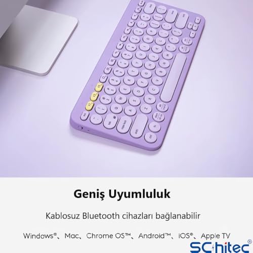 ScHitec Çift Cihaz Bağlantı Özellikli Klavye ve Mouse Set 2.4G+BT Beyaz KM902 - Görsel 3