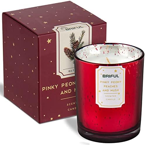 Small Scented Candles for Home，Peony Candle Aromatherapy Long Lasting Soy Candle Jar Candles Gifts for Women Help Relaxing Stress Relief Meditation Healing Calming