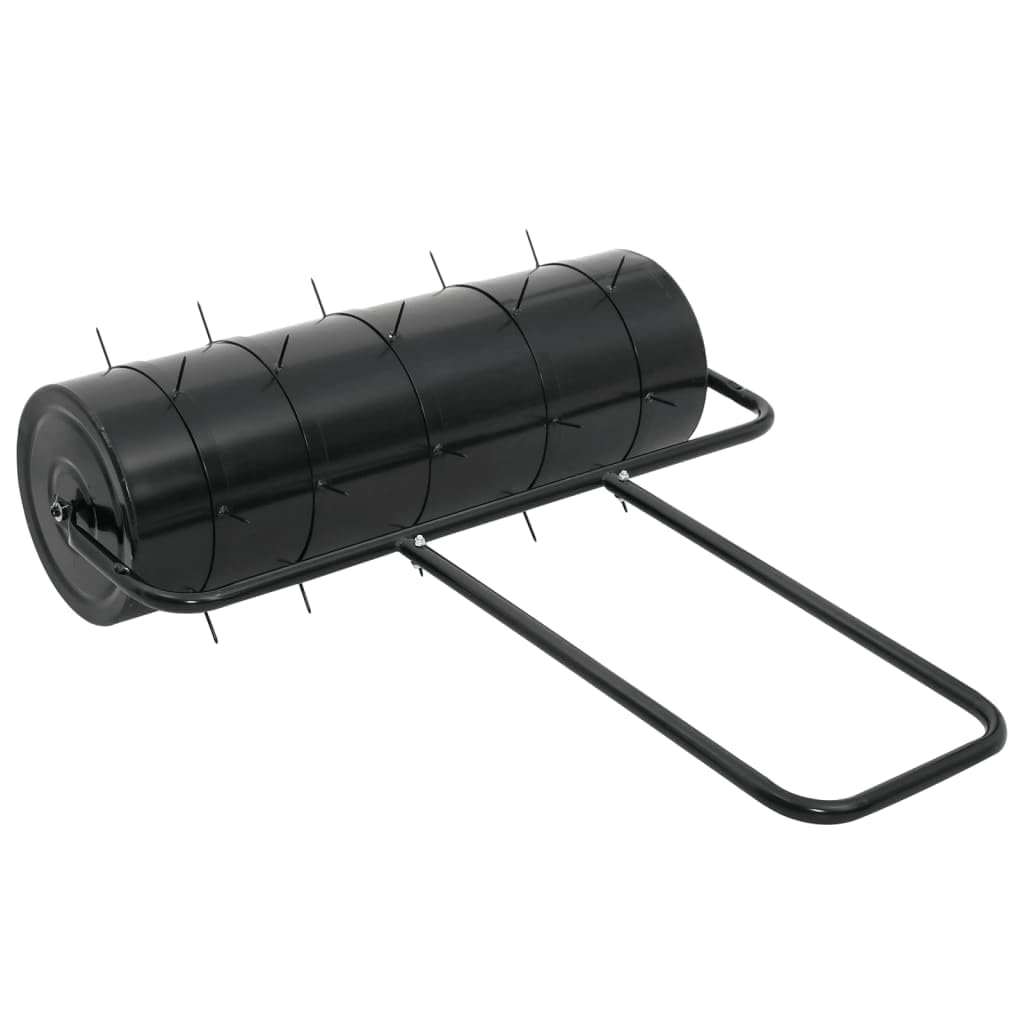 Gecheer Rodillo para Césped con Aireador de 5 Abrazaderas - Hierro, 63L, para Jardineros - Negro, Montaje Sí