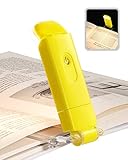 DEWENWILS Rechargeable Book Light for Kids, Warm White, Brightness Adjustable for Eye Care, LED Clip on Book Lights for Reading in Bed, Portable Bookmark Light, Yellow
