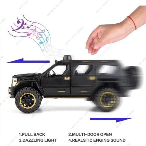 Image of G-Patton 1:24 Scale Diecast Metal Pull Back Action Toy Car - Collectible Model Vehicle for Kids, Realistic Design (Multicolor) (Pack of 1)