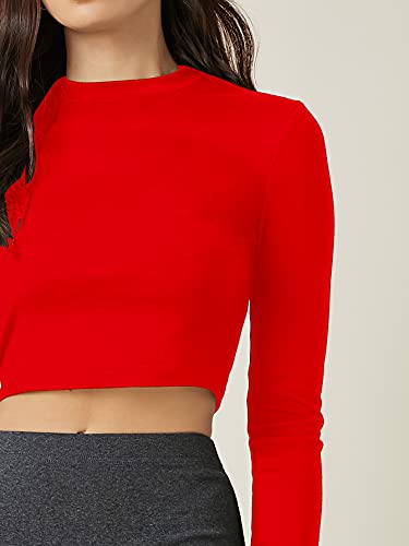 Image of Aahwan Women's 100% Cotton Slim Fit Striped Full Sleeve Crop Top