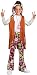 Gorkonpy Hippie Costume for Girls 60s 70s Kids Outfits Costume Halloween Party Dress Up (7-8 Years)