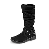 Passform: WMS - mittel RICOSTA 7220100-091-Riana wasserdichter Mädchen Stiefel aus Velousleder Absatz, Groesse 39, schwarz