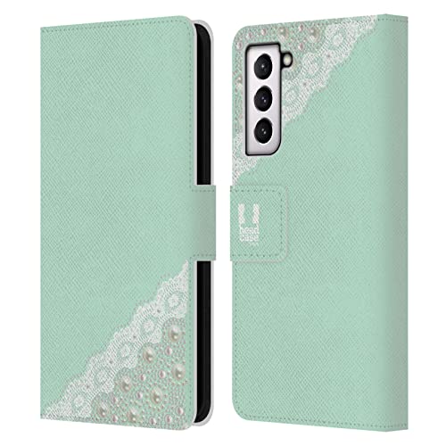 Carcasa de cuero Samsung Galaxy S21 FE 5G Head Case Designs con cordones y perlas