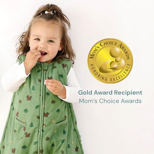 Image of Tealbee Dreamsuit Toddler Sleep Sack with Feet - Walker Sleep Bag with Legs, Rayon made from Bamboo, All Season 1.2 TOG, 2-Way Zipper, 2T-3T - Forest