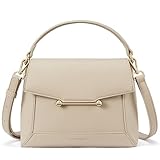 BOSTANTEN Small Crossbody Bags for Women Trendy Top Handle Shoulder Purse Vegan Leather Handbags with Flap Apricot