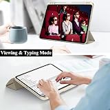 Etui dla iPad Air 13 Cala M3/M2 (2025/2024) z Pencil Uchwyt, Przejaśniać Przezroczyste Tylna Skorupa Smukłą Podstawkę Odporny na Wstrząsy Osłoną Tabletu, Automatycznie Budzi/Spać