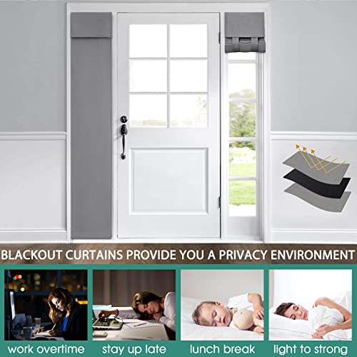 Homeideas Sidelight Curtains For Front Door, Side Door Curtains For Small Window, Privacy Door Blinds For Sidelight Curtains, Thermal Insulated Door Window Covering, Light Grey, 1 Panel, W12 X L40 #TOP4