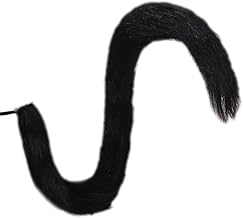 80cm Cat Cosplay Tail Long Plush Animal Tail Cute Party Costume Tail Faux Fur Fluffy Tail Fancy Dress Up Tail for Halloween Christmas Black