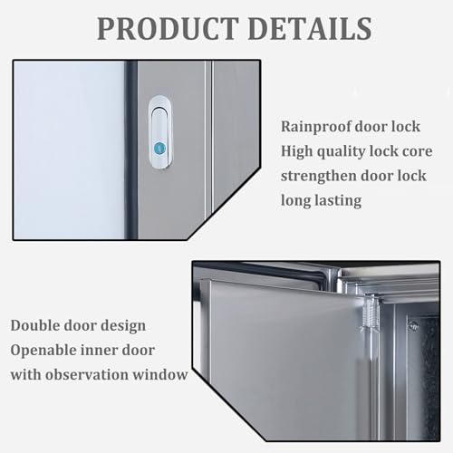 Caja de distribución eléctrica de Acero Inoxidable Resistente a la Intemperie con Puertas Dobles, Carcasa Exterior para disyuntores y Redes, solución de Montaje Seguro.