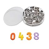 SurgeHai Number Cookie Cutters –1.7' Stainless Steel Cake Decorating Number Cutters with Cut-Outs,...