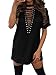 TOB Women's Sexy Halter Lace up Mini T Shirt Club Dress Black