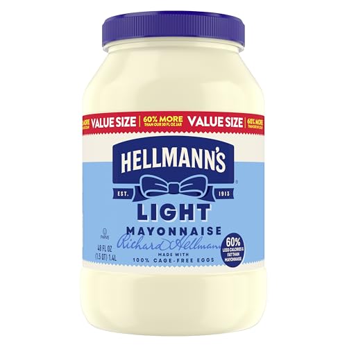 Hellmann's Creamy Light Mayonnaise Light Mayo Made with Cage Free Eggs 48 FL oz