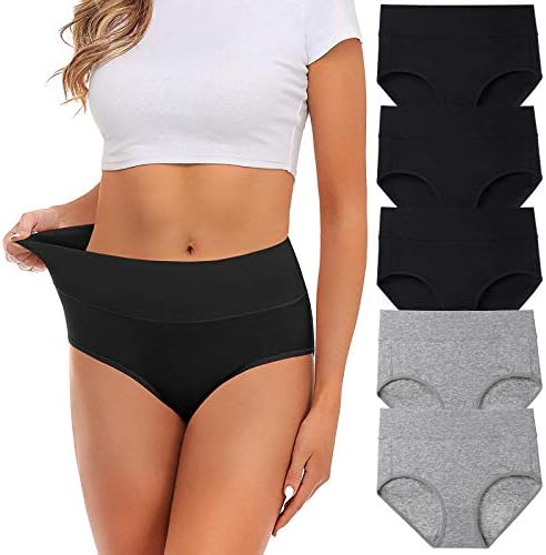 UMMISS Women's Cotton Stretch Full Coverage No Muffin Top Undergarment Lingerie Brief Underwear for Ladies Women -Multi -S