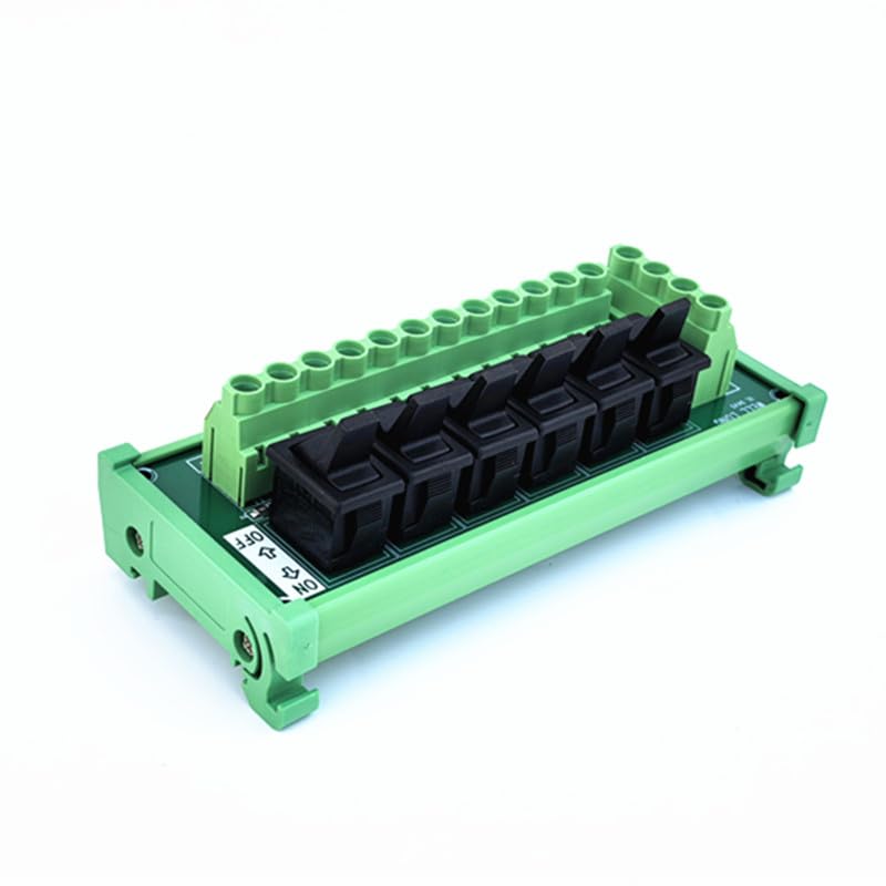 DIN Rail Mount 6 Channel Paddle Switch DC Power Distribution Strip Module
