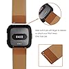 KADES Compatible with Fitbit Versa 2 strap, Classic Genuine Leather Replacement band with Quick Release Pin for Fitbit Versa/Versa Lite Edition Men Women, Brown #3