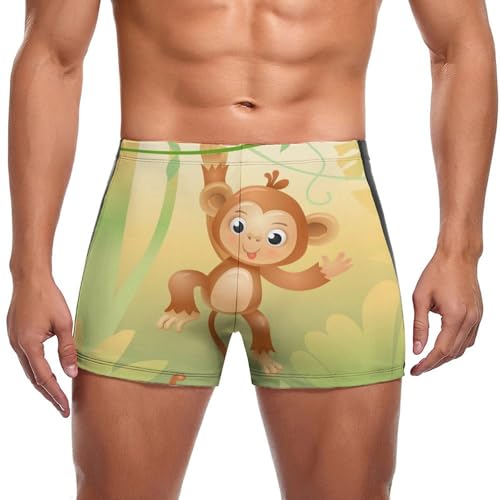 Short de bain boxer homme marron au séchage ultra rapide