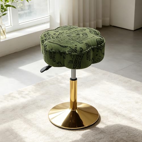 LITZFUR Adjustable Vanity Stool, Swivel Makeup Chair for Vanity, Green