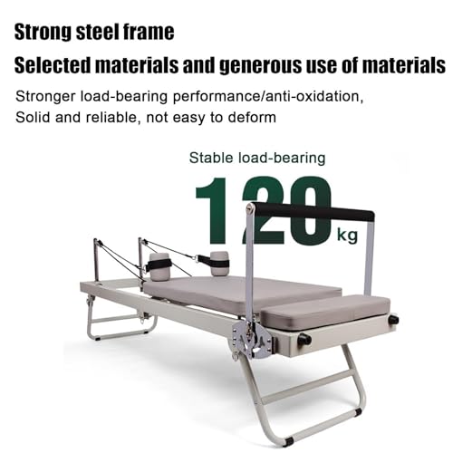 SNBGRYE Reformador de pilates doméstico, cama de pilates, força dobrável/ajustável, carga de 120 kg,