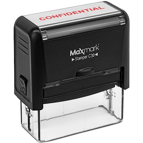 MaxMark One Line Self Inking Stamp - 3/4\" x 1-7/8\" - Customize Online, Many Font and 15 Ink Color Choices