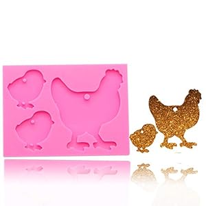 Justhwua Huhn Küken Silikonform 3er-Set